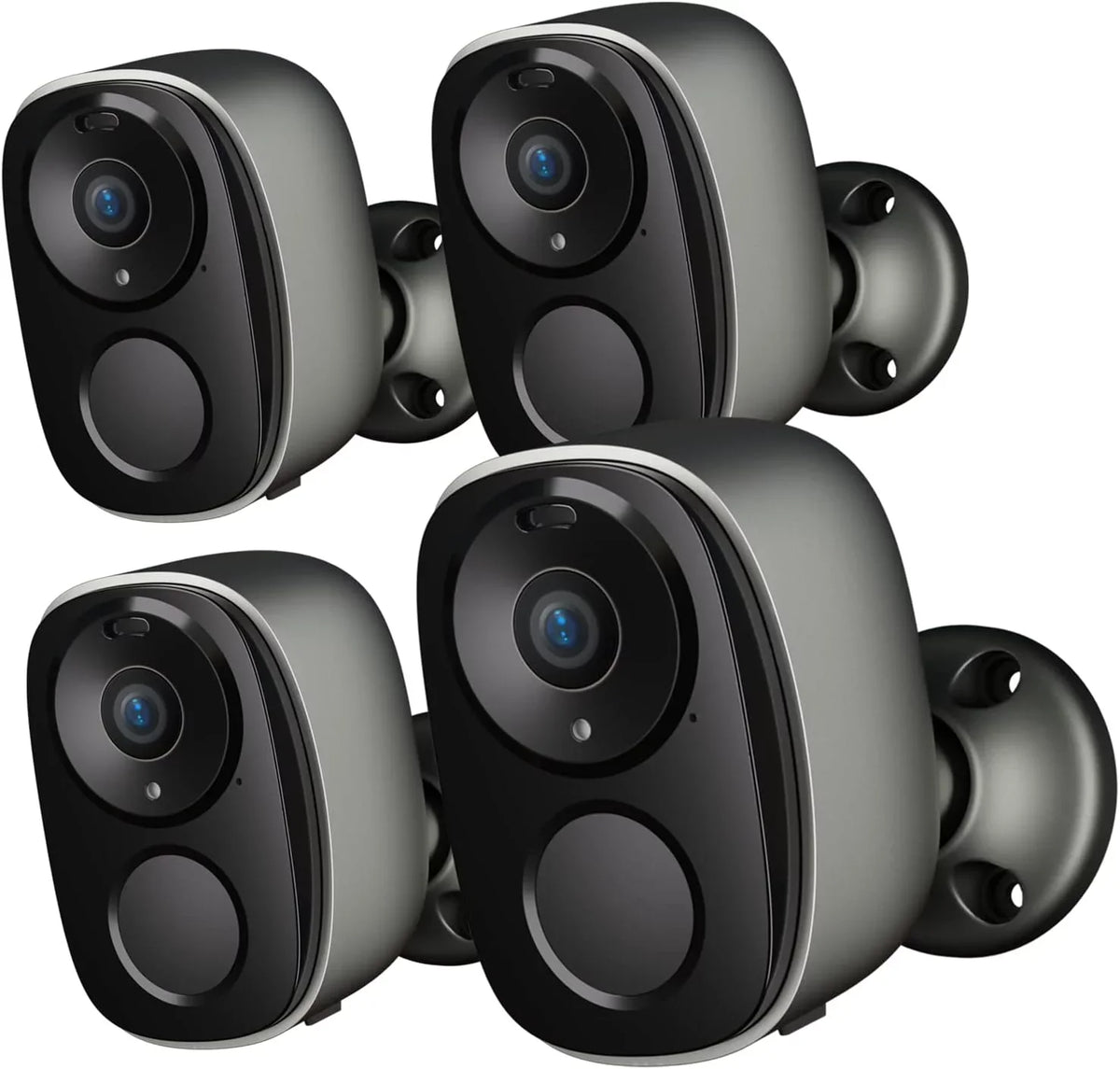 No (BW4-G-4Pack) with Wireless Camera Storage, Free Monthly exterior, IP65, for Home Vision, 2-Way Powered AI Motion Battery Cameras Cloud Security Color 2K Audio Fee, Security SD/ Night Detection,
