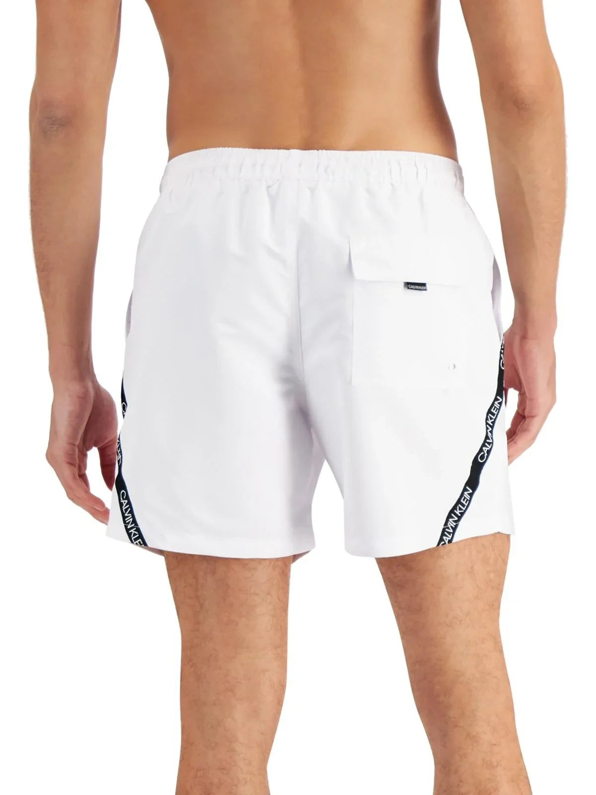 Swim Calvin Mens Drawstring Trunks Pockets Klein