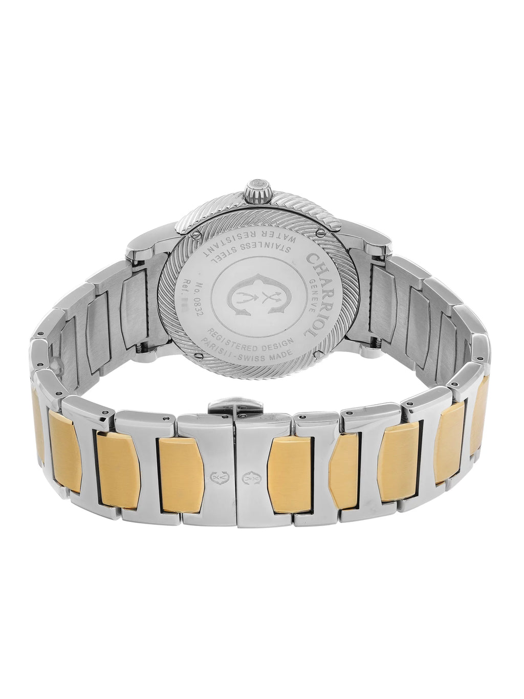 Parisii Tone Quartz Watch Dial Steel Silver Two Charriol Men P40SY2.931.001