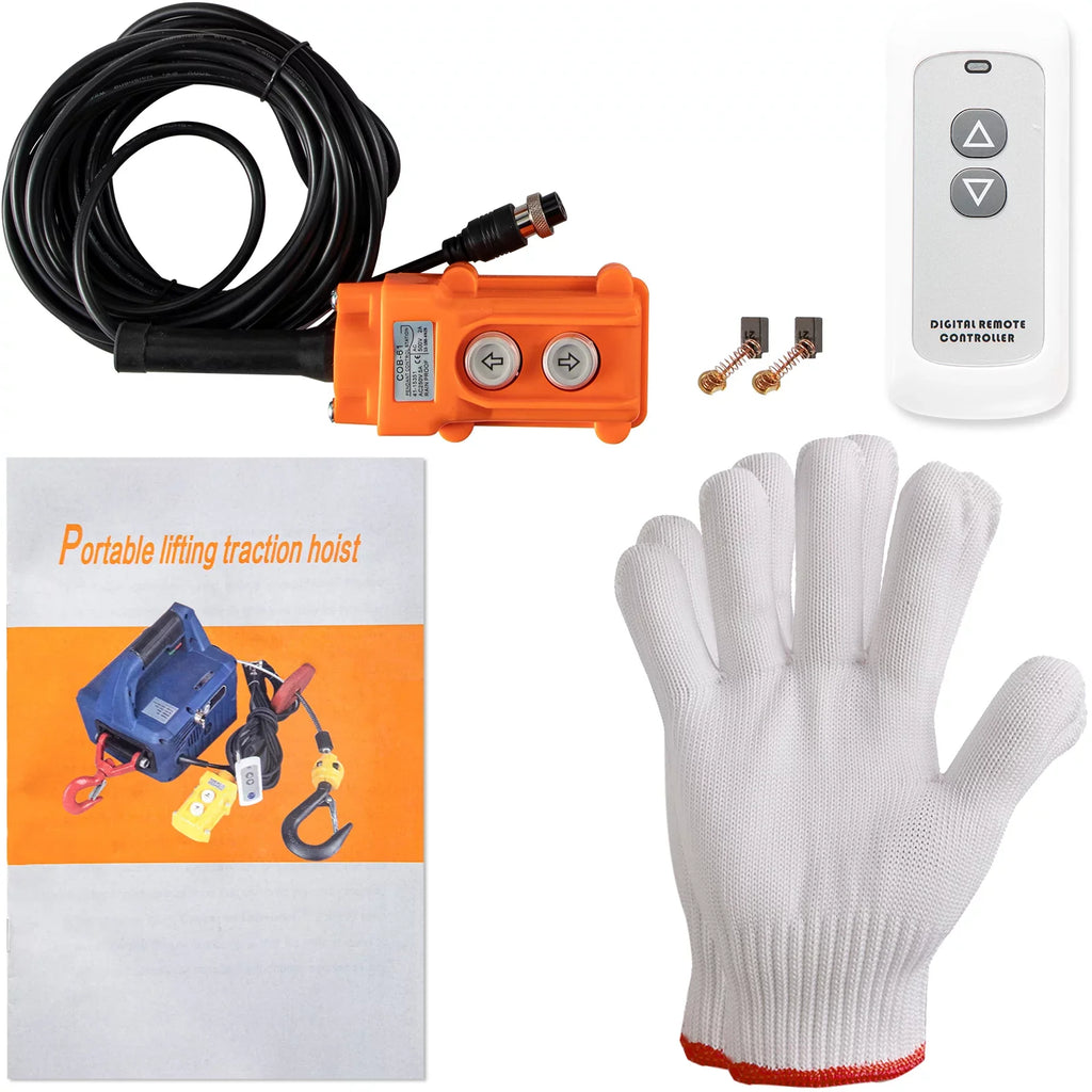 BENTISM Remote Hoist Control w/ Electric 25ft Crane 3-in-1 Portable Winch 1100lbs