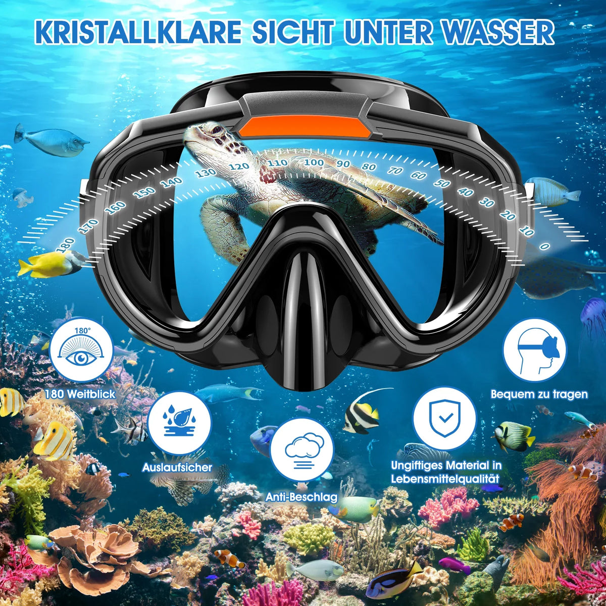 Top View Travel Travel Anti-Leak,Dry Snorkel 1 Adults Anti-Fog for with Snorkeling Panoramic Men in Bag Women,4 and Set for Swimming,Snorkeling Snorkel,Fins and Diving Gear Mask Diving