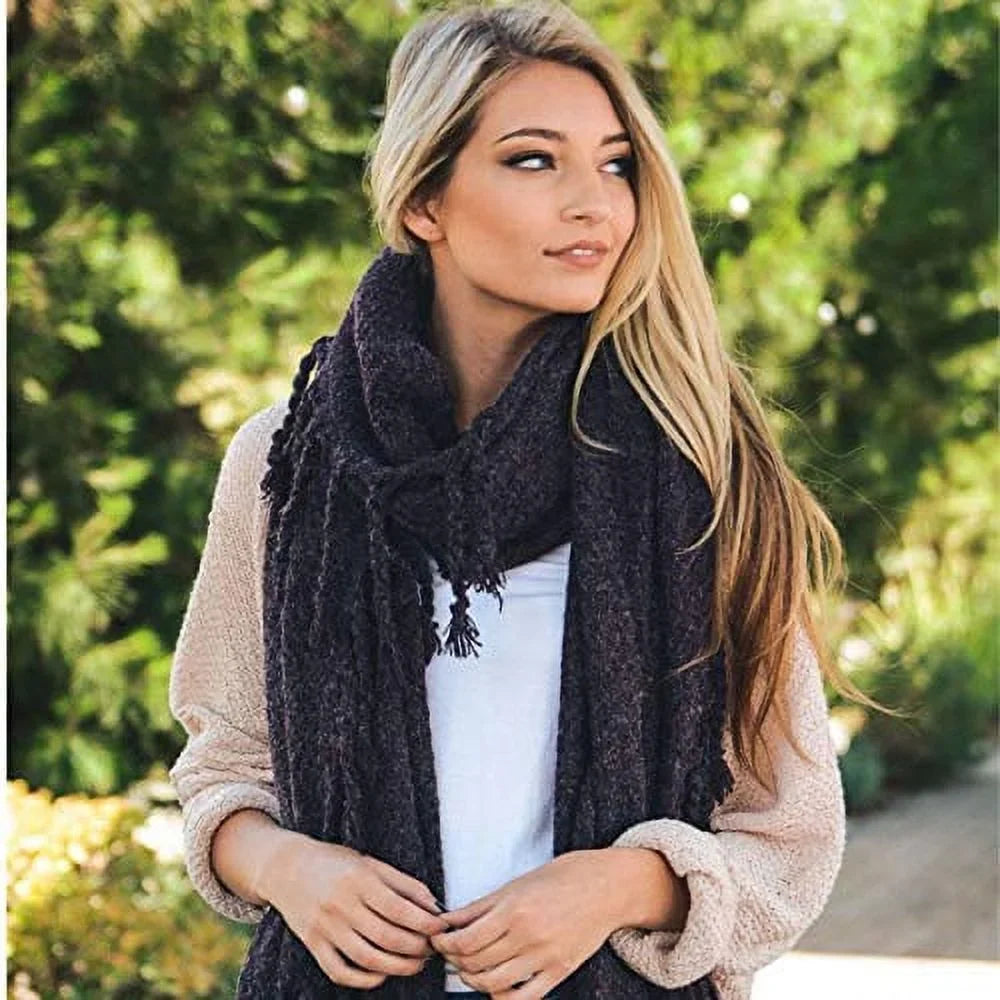 Lightweight Plaid Winter Tasseled Soft women Scarf Oversized grade Shawl for Classy Warm Cozy Blanket (Purple) Scarves Pashmina Infinity Chunky Solid Scarfs