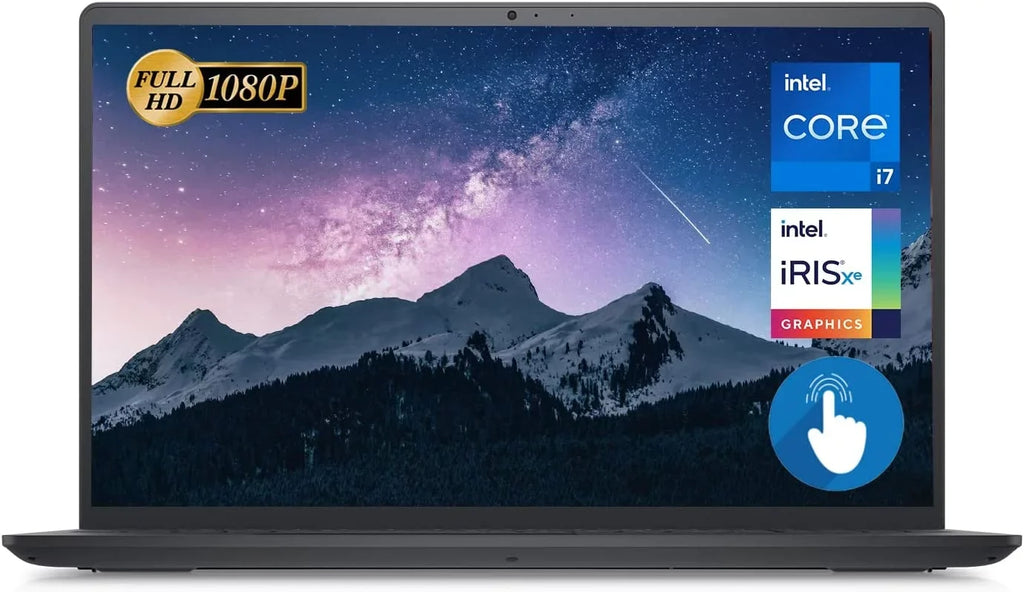 1TB Inspiron Core Xe Touchscreen Black Full RAM ,Wi-Fi, HD Intel Bluetooth，Windows Laptop 15.6" DDR4 11 Iris i7-1255U, ,Intel 15 Graphics,Webcam,HDMI SSD Home 64GB New Laptop,