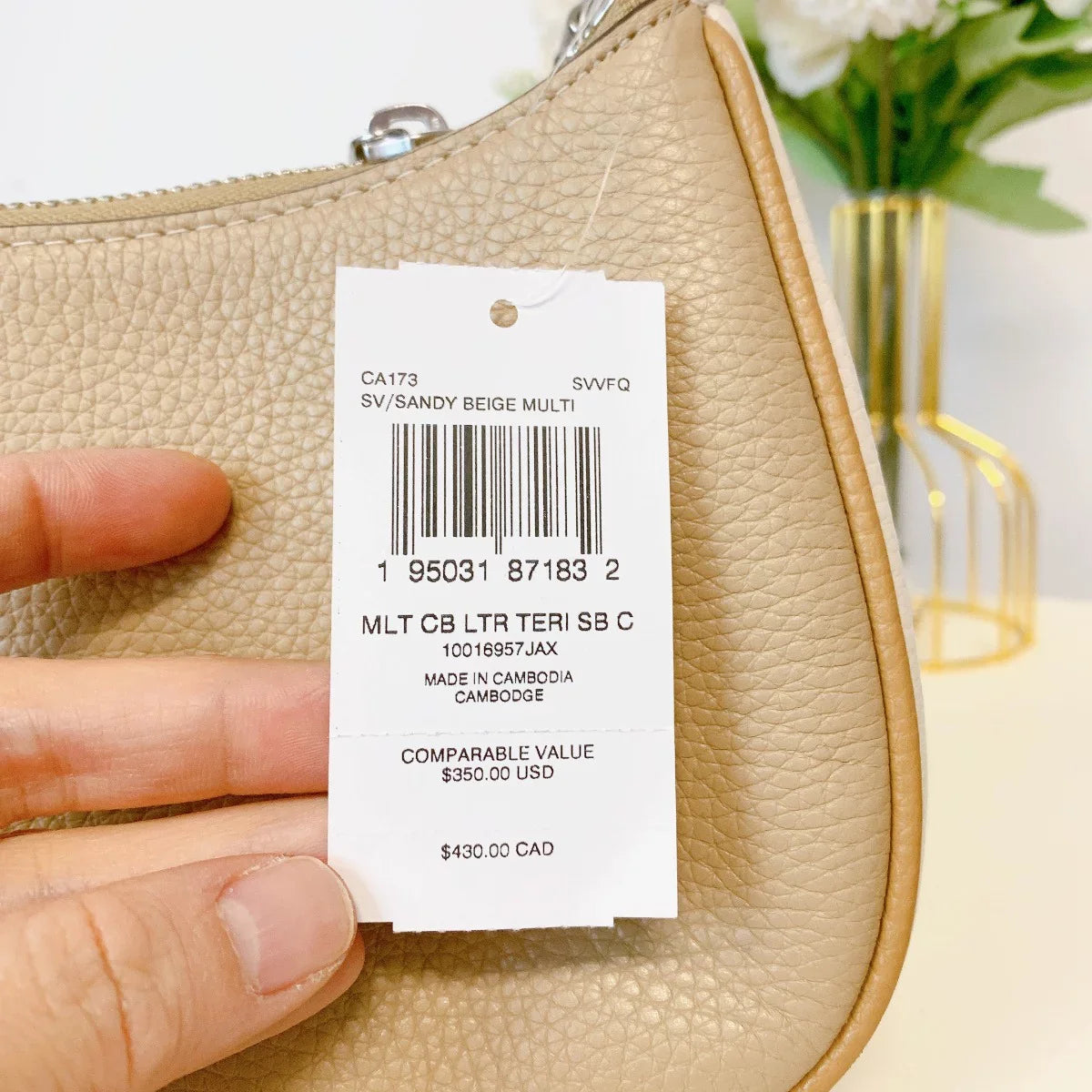 Beige Sandy Shoulder Multi IN Colorblock Bag Teri Coach Silver In CA173