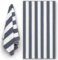 40 Double Classic Soft Yarn Luxury Pool Towel Large Prime x Dyed Stripe inch Cotton Yacht Hotel Beach design Extra 72 & (Gray, Cabana 1) Resort Terry 100%