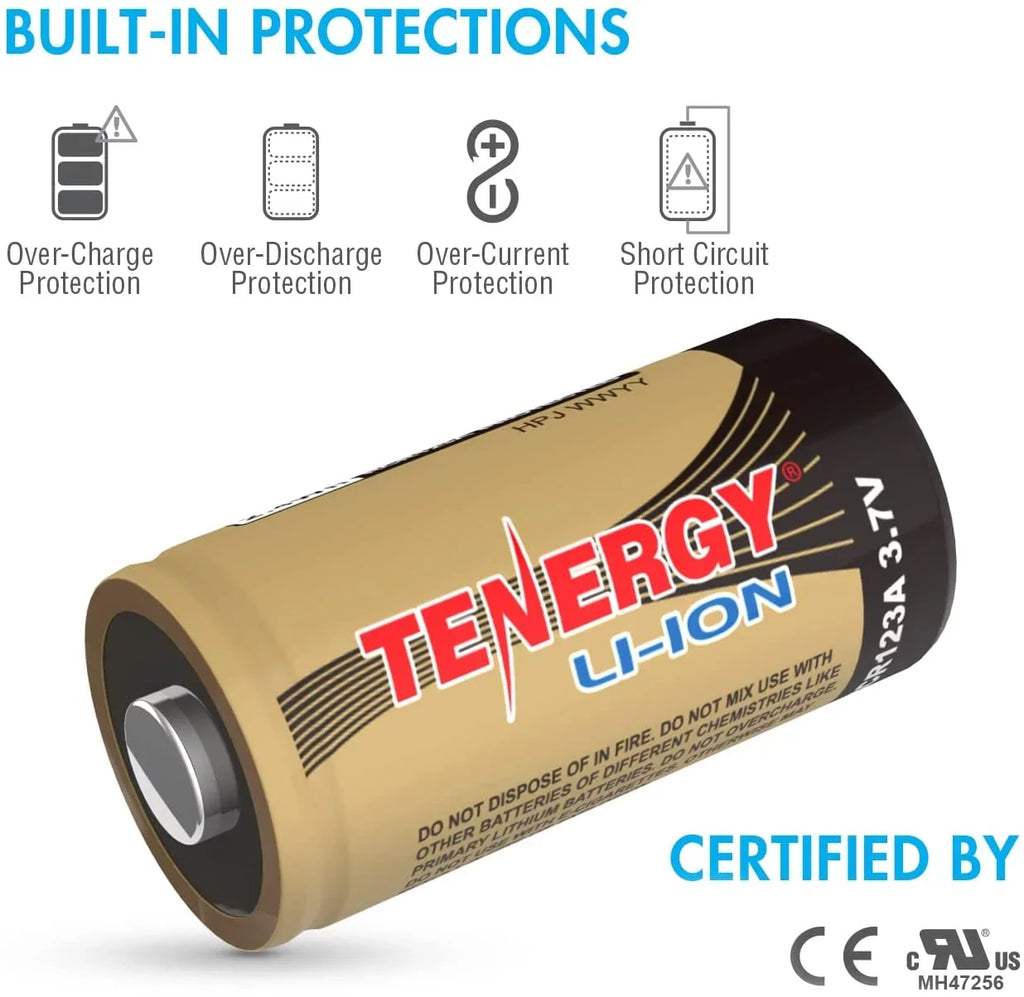 Batteries 12-Pack Camera Batteries Charger, Rechargeable 650mAh Tenergy Arlo Li-ion Battery for and (VMC3030) 3.7V