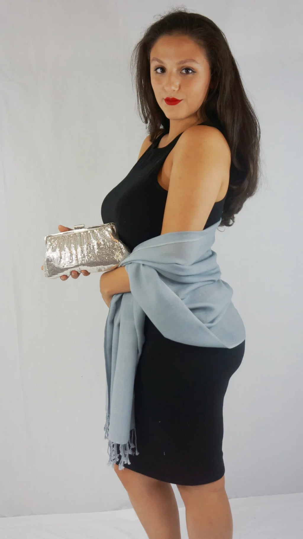 Scarf/Scarves/Shawl/Shawls/Stole/Wrap/Pashmina (Silver Shawl/Cashmere/Cashmere Scarf/Pashmina Scarf/Wool/Silk Grey)