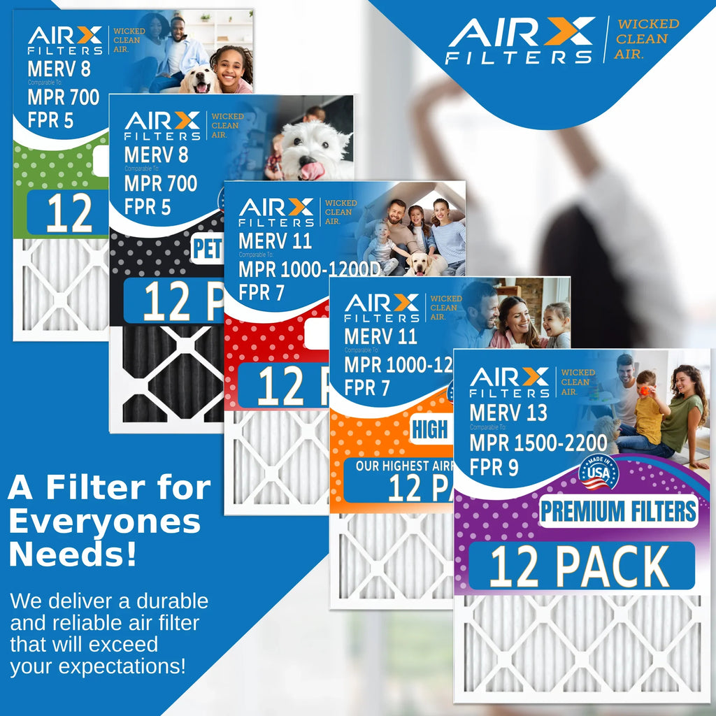 AIRX Rating, 18x24x2 USA Pack Made 12 & in of Air 700 MPR by FPR WICKED Comparable MERV to CLEAN 8 AIR. - Furnace Filters 5 Filter FILTERS