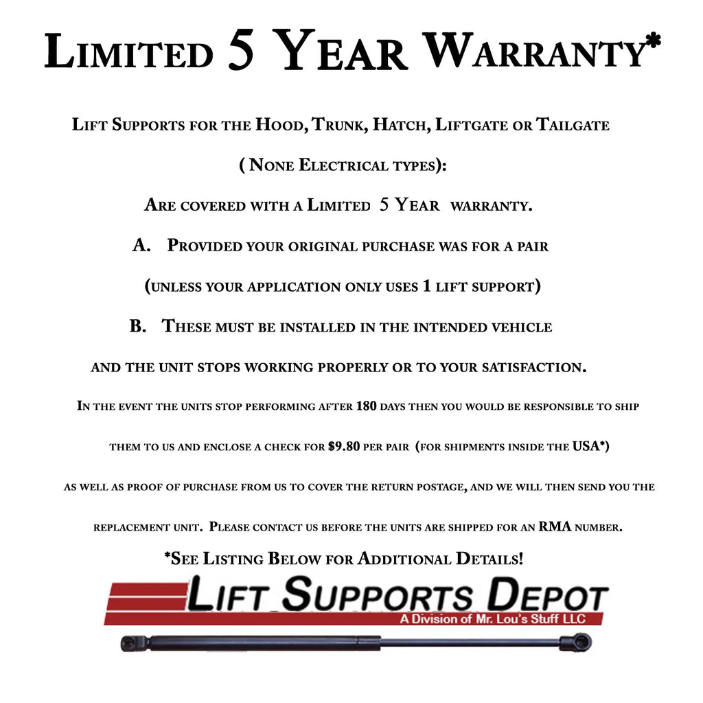 1994-2004 to Qty Trunk Made Supports Strong Fits W/O Lift Mustang Arm 4643 94 Spoiler MUSTANG 04 Fits by 2 select: