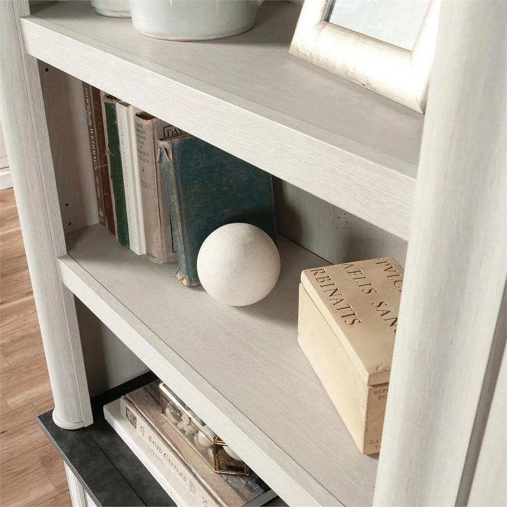 Bookcase, 5-Shelf Palladia Library Bookcase Sauder Glacier Oak Finish