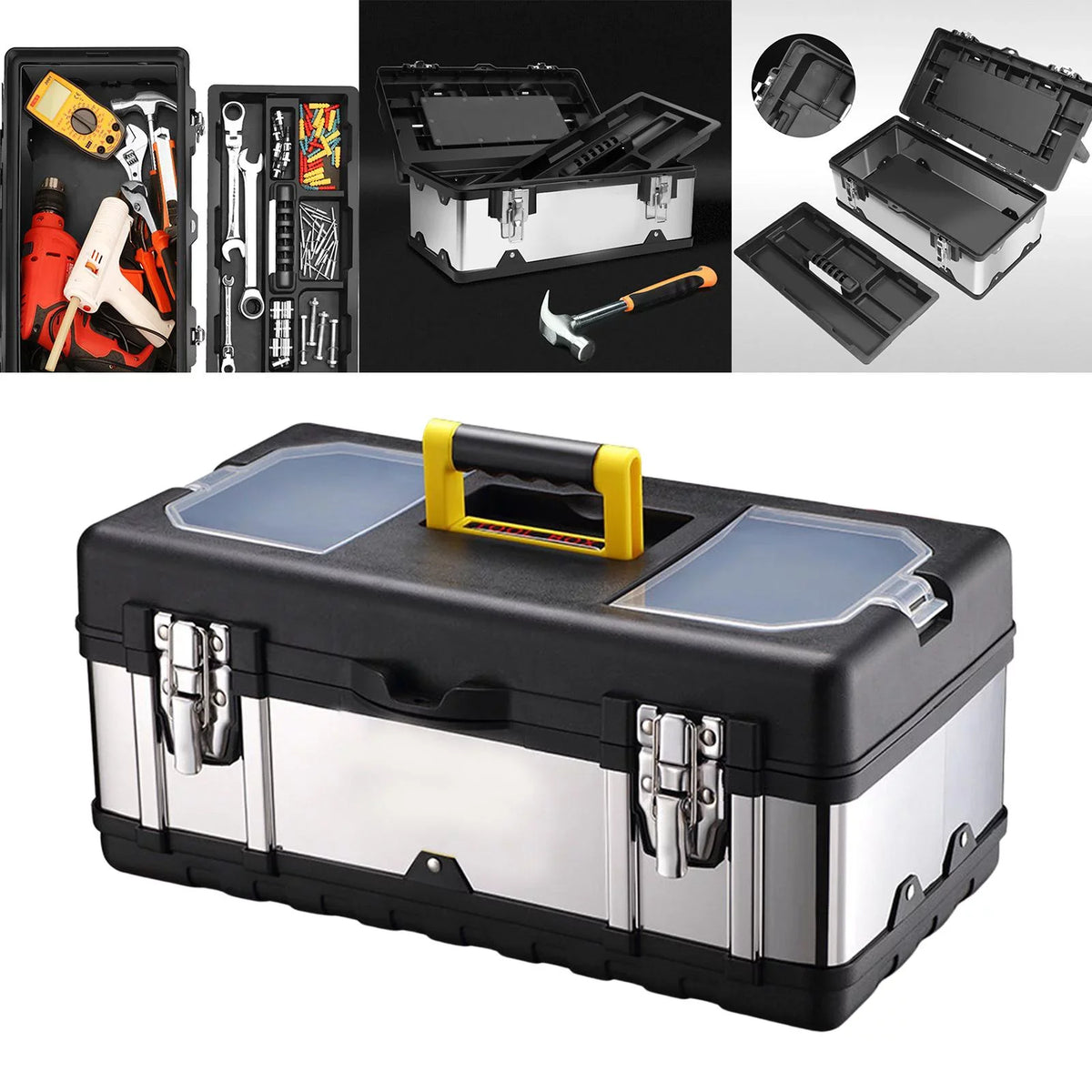 Case Lockable Case Repair Carry Car Storage Tools for Trunks Toolbox 17inch Plumber