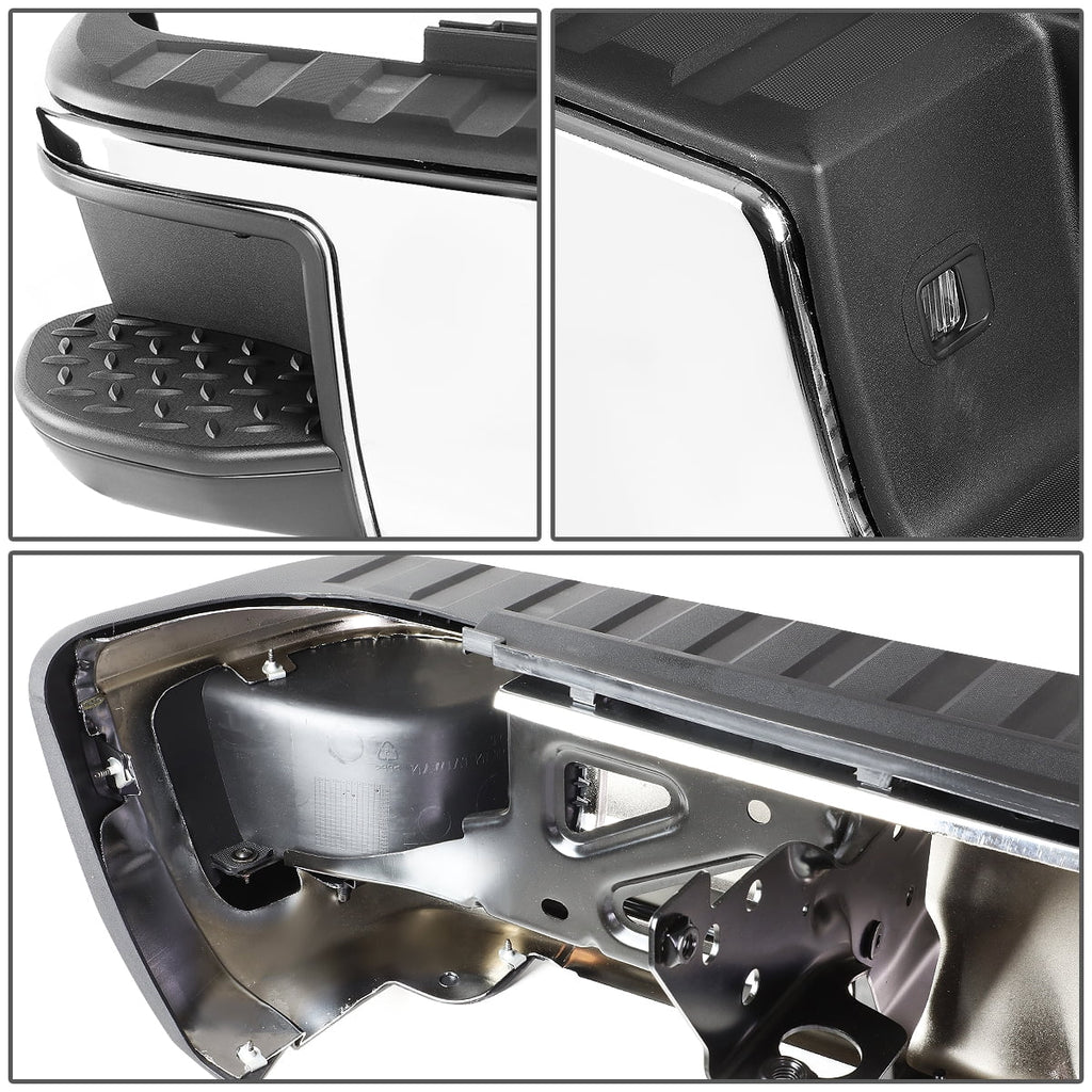 15 Bumper Rear Chevy 2018 STEPBUM-10013 Hole) Step 17 For DNA Park Corner Motoring Distance 2014 GMC Silverado 16 / to Chrome Sensor Sierra (No