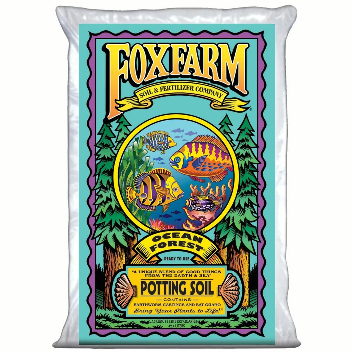 Potting Ft 1.5 Forest (2 Pack) Garden Cu Bags pH, Soil Foxfarm 6.3-6.8 Ocean