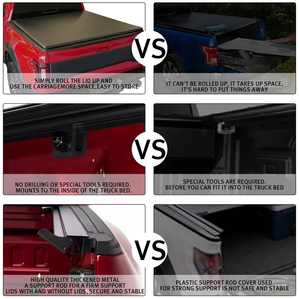 Truck 6.4 XTWEEX Ram Roll Ram Rambox Ram Classic Fits Up Dodge | 1500 Bed New 2019+ FT 2500 3500 1500 W/O 2003-2023 Tonneau 2002-2023 Body) for Bed | Cover Soft Body(Not