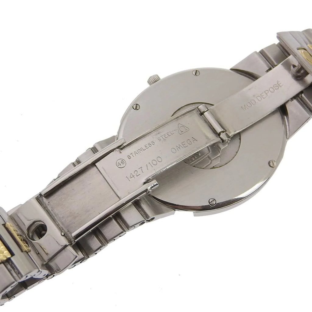 Steel Ville Omega Pre-Owned Dial Watch Made Boys Swiss De (Fair) Silver Silver/Gold Quartz OMEGA Stainless