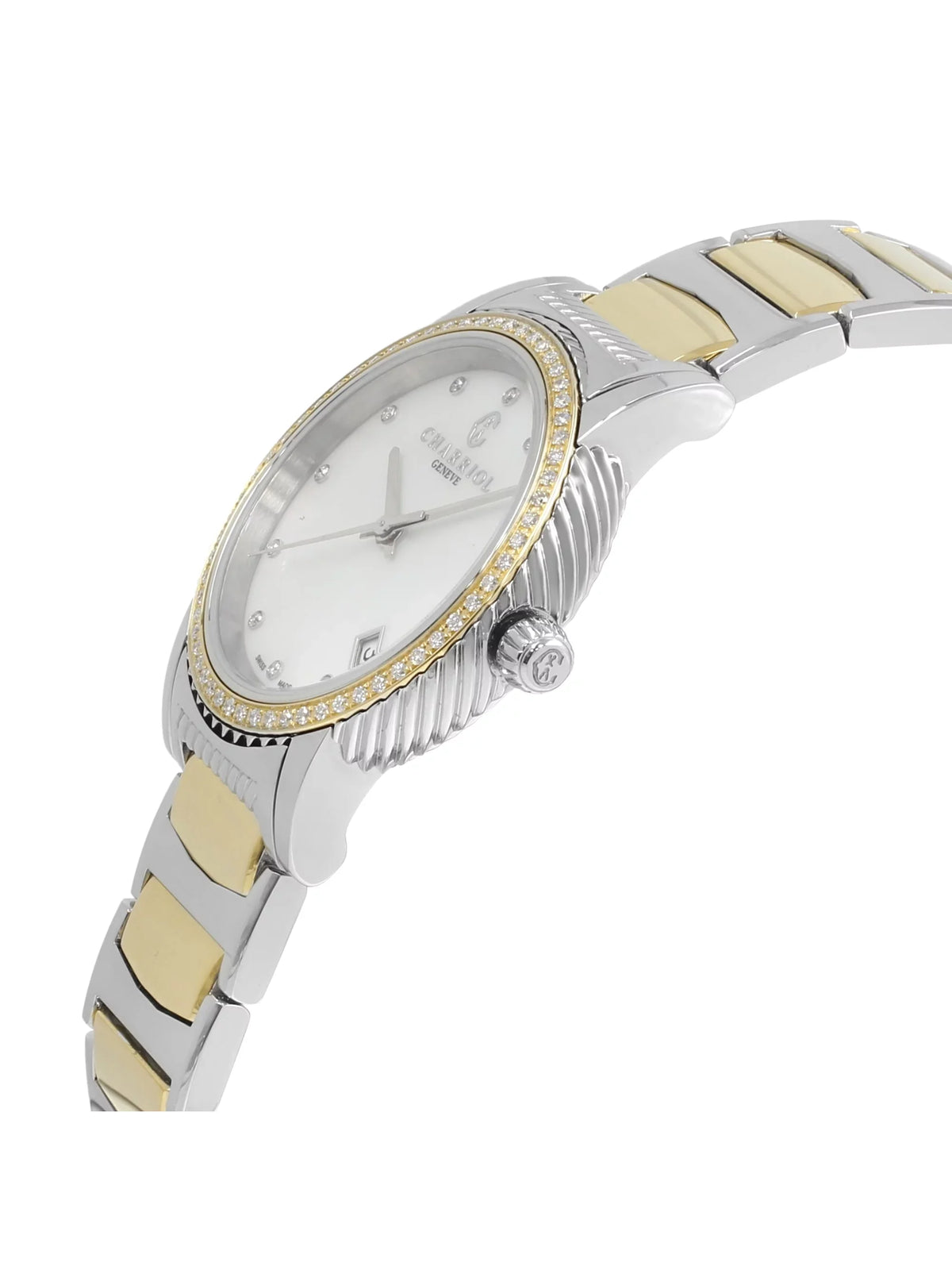 Watch 0.40cttw MOP Steel P33SY2D.921.001 Parisii Charriol Two Quartz Tone Ladies