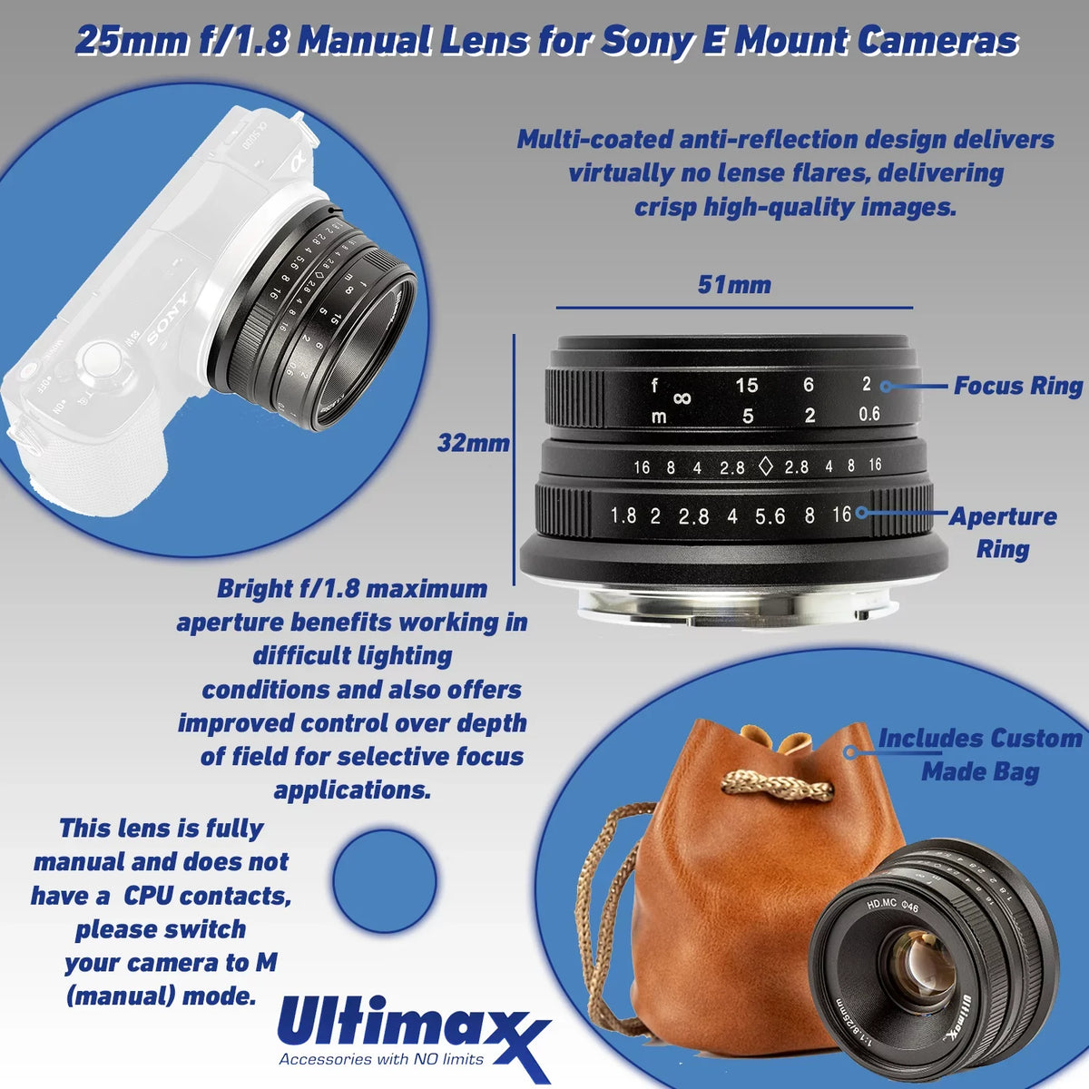 28-60mm f/1.8 Bundle: Accessory Lens 72” Lightweight 64GB & Ultra Digital Much Mirrorless a6400 Camera 25mm FE f/4-5.6 & Manual + Lens Deluxe Alpha Tripod More SanDisk SDXC, Ultimaxx with