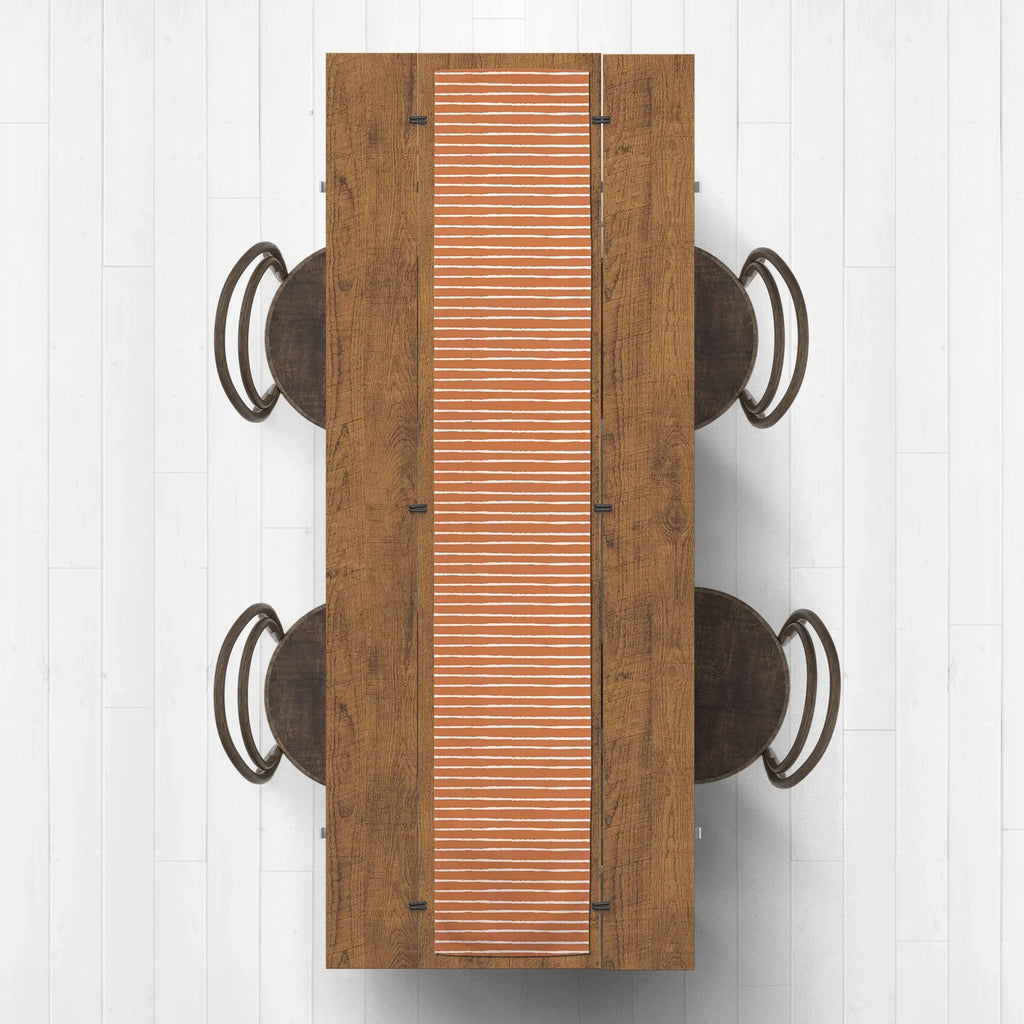 Twill Sketch 16x90 Runner Creative Products Stripes Table Orange Poly