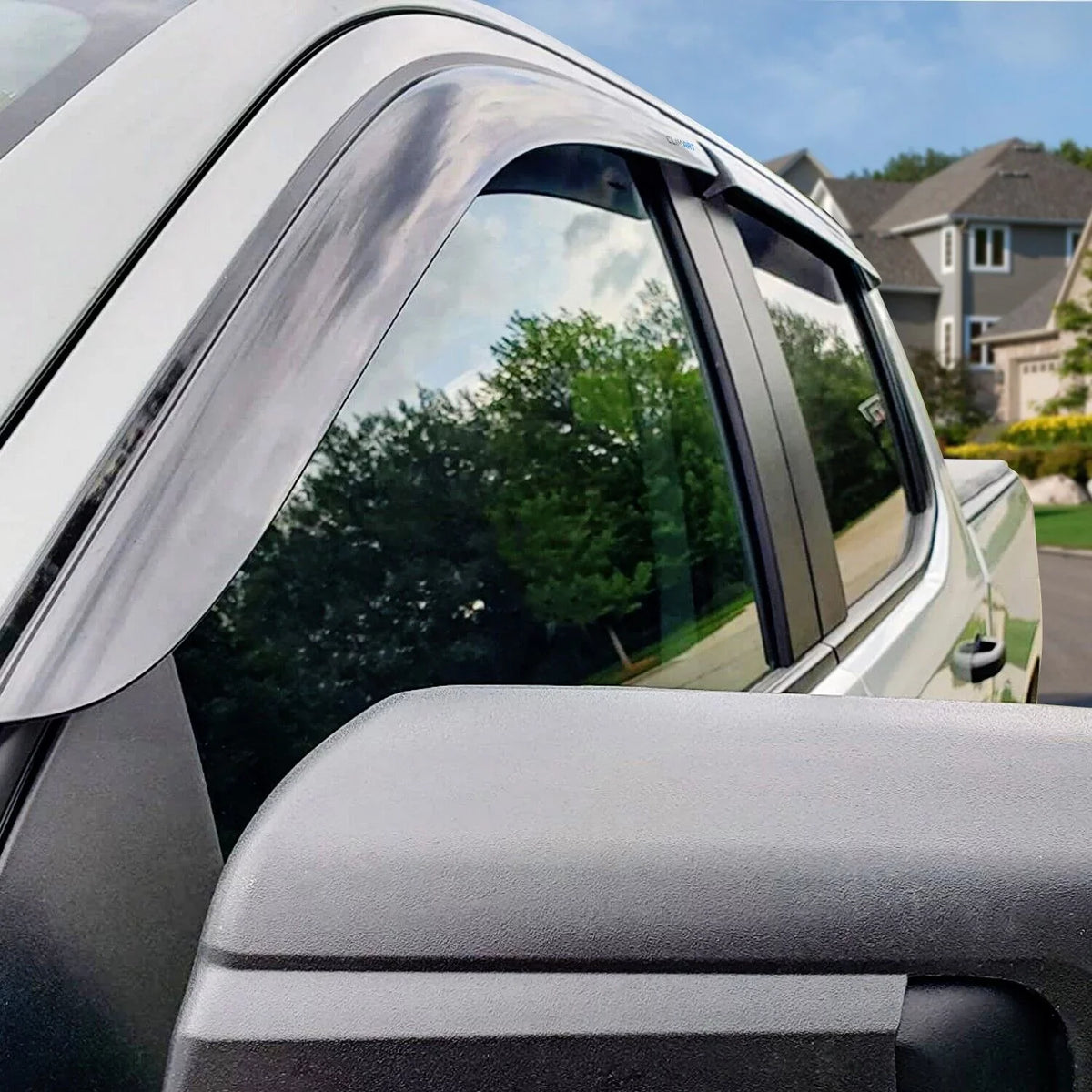 Rain Window Durable Tape-on CLIM Silverado/GMC with Vent Guards Visors, Sierra Cab, 1500 2019-2024 ART Incredibly Compatible Deflectors, Accessories, Truck Crew 419160 4pcs- (Chevy) Window Chevrolet