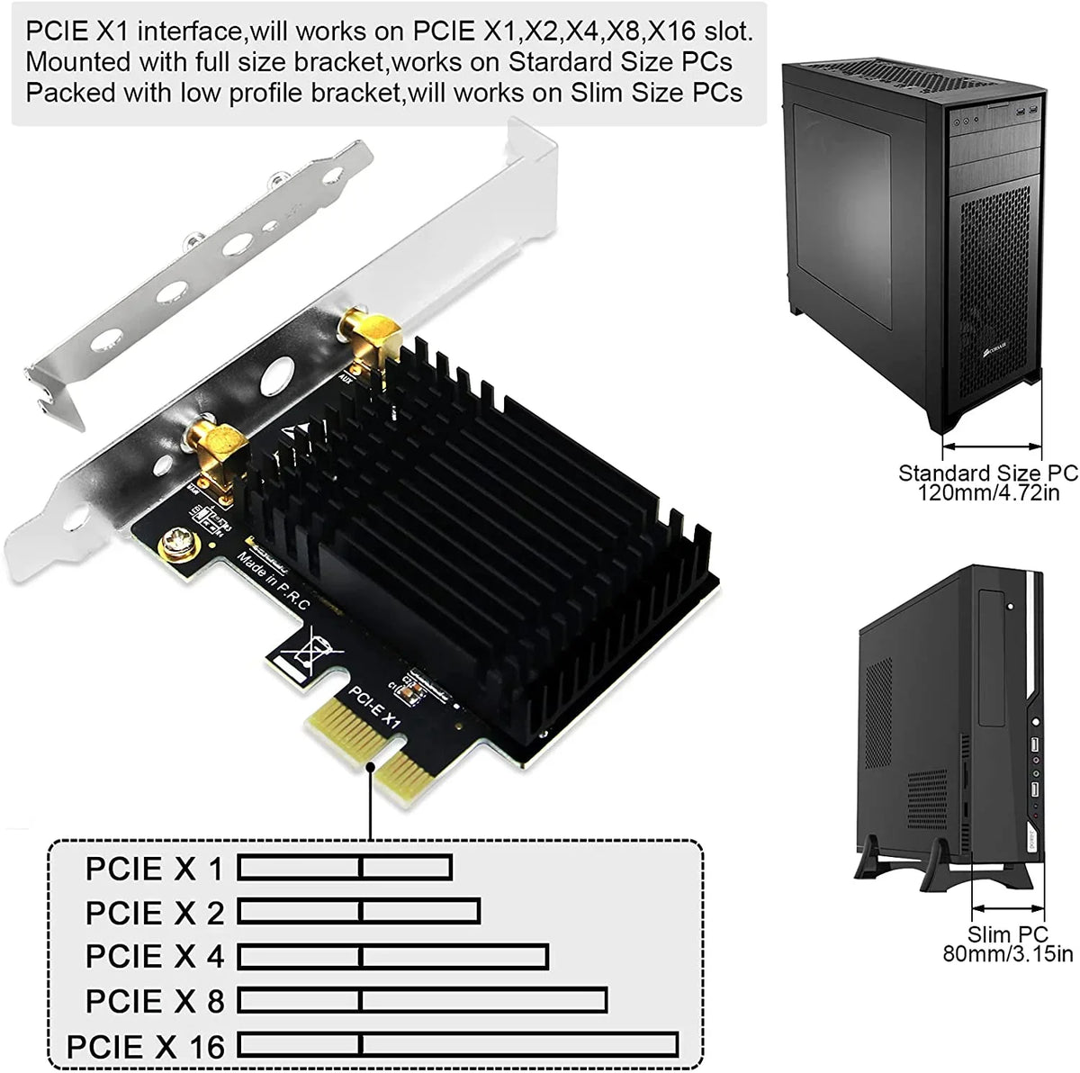 (32/64bit) and Band 8 Desktop Windows Beamformee,MU-MIMO PCI Heatsink Card for 300Mbps 867Mbps Wireless Express 1200Mbps 10 PCs-TX Server AC 7 Dual WiFi 5GHz 8.1 Technology 2.4GHz