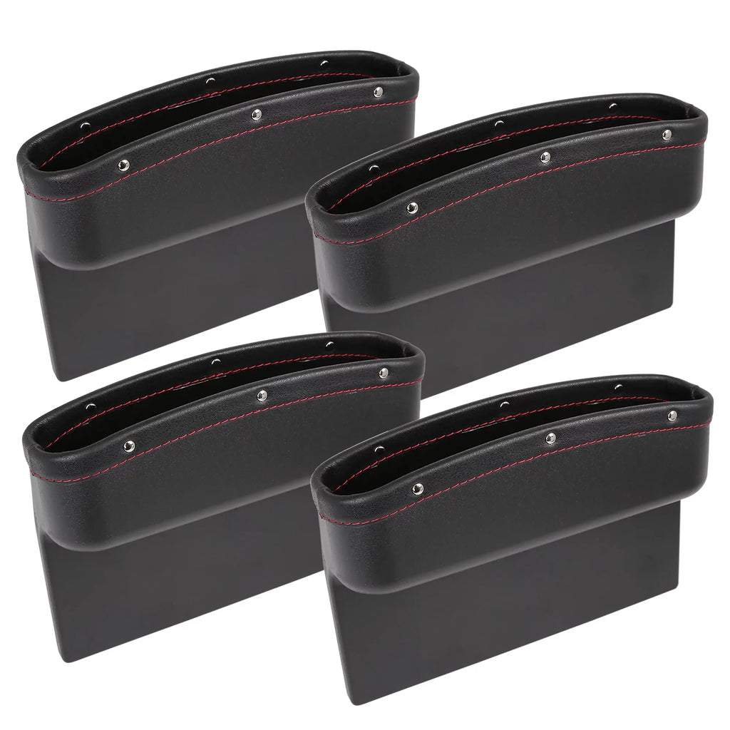 Car Gap Driver 4pcs Black Side Red Box Crevice Passenger Storage Seat