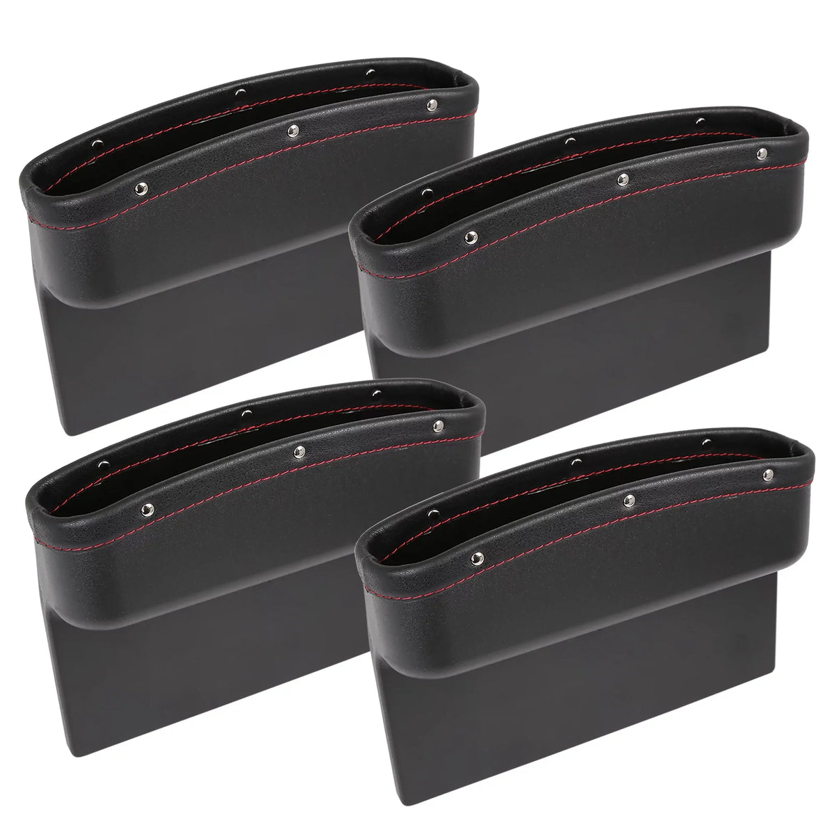 Car Gap Driver 4pcs Black Side Red Box Crevice Passenger Storage Seat