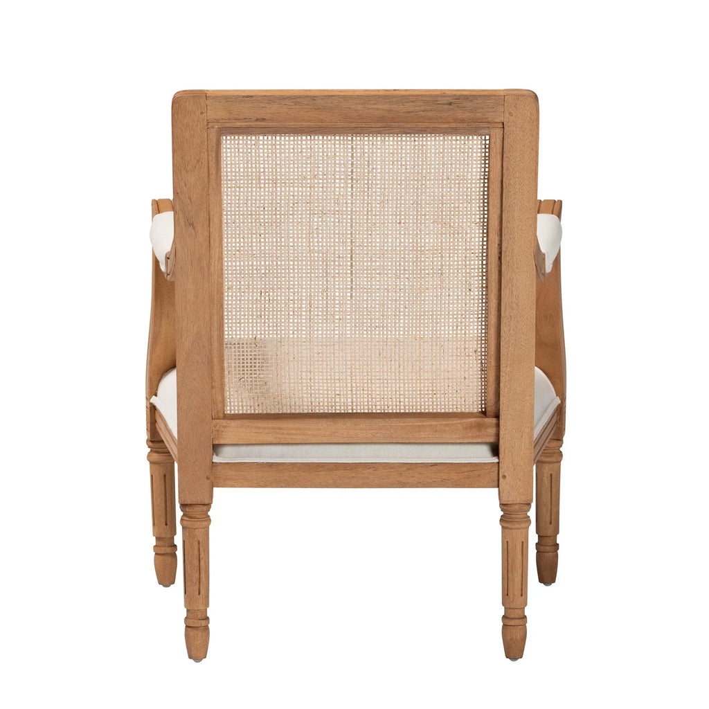 Studio Chair French Fabric Oak and Finished Accent Baxton Beige Honey Wood Garridan Traditional