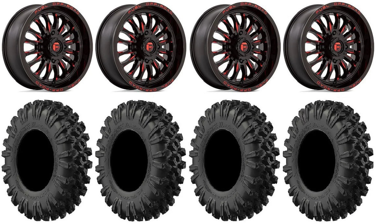 Mule Kawasaki ARC Teryx MotoRavage Fuel Tires XL 40" Wheels Red 18"