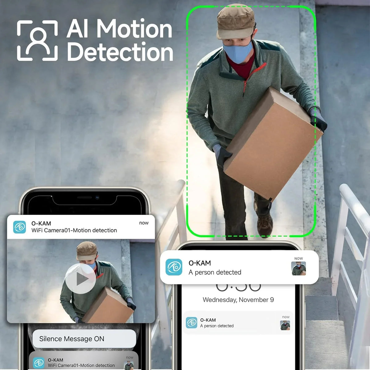 No (BW4-G-4Pack) with Wireless Camera Storage, Free Monthly exterior, IP65, for Home Vision, 2-Way Powered AI Motion Battery Cameras Cloud Security Color 2K Audio Fee, Security SD/ Night Detection,