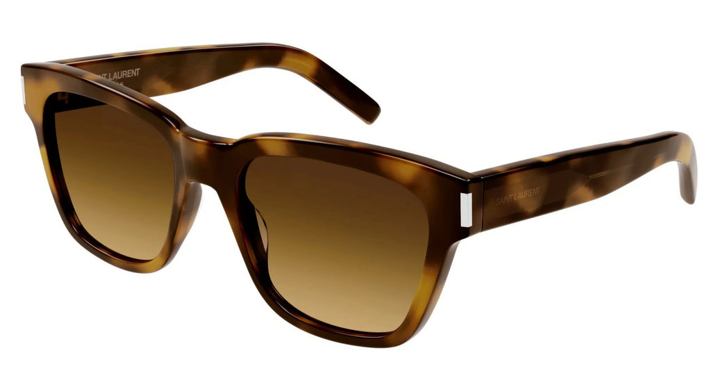 SL 003 Acetate Sunglasses Unisex Havana 560 mm LAURENT 54 Brown Squared SAINT