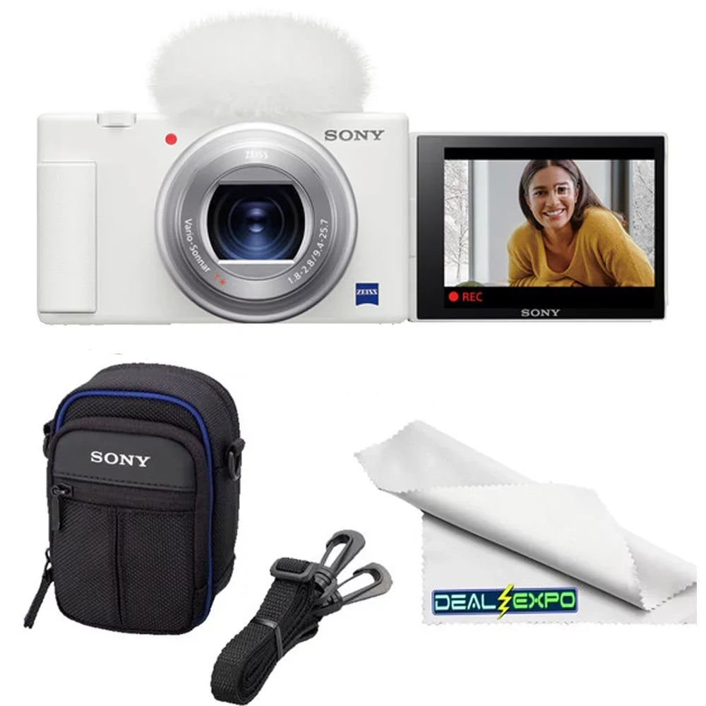 Carrying Vloggers Soft Creators Camera & + Case Compact (White) 4K Vlogging Digital +Expo-Cloth Content ZV-1 LCS-CSJ for