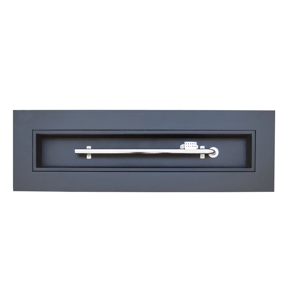 Grey Iron exterior Reign Rectangular Gas Dark Pit , Fire
