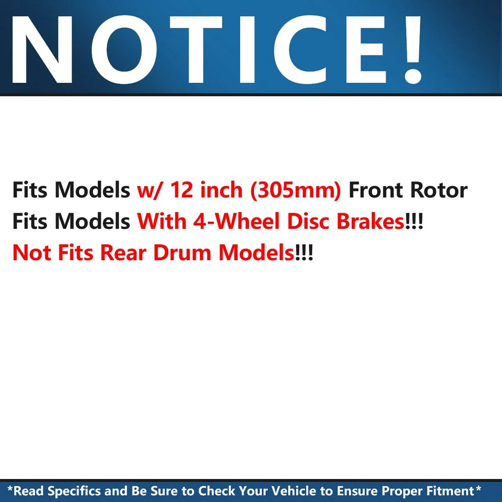 Detroit Rotor Brakes Sierra Silverado Brake Avalanche 12" for Express Brake GMC 1500 Chevy Tahoe Suburban Pads: Ceramic - Disc Yukon Front Axle Kit Rotors Savana Replacement