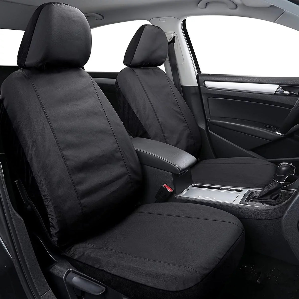 Sedans, Seat Cars, and Most Covers Black Auto Front 2PCS Trucks Fit Waterproof for Covers Oxford Universal Vans, Seat Coverado Protectors, SUVs, for Seat