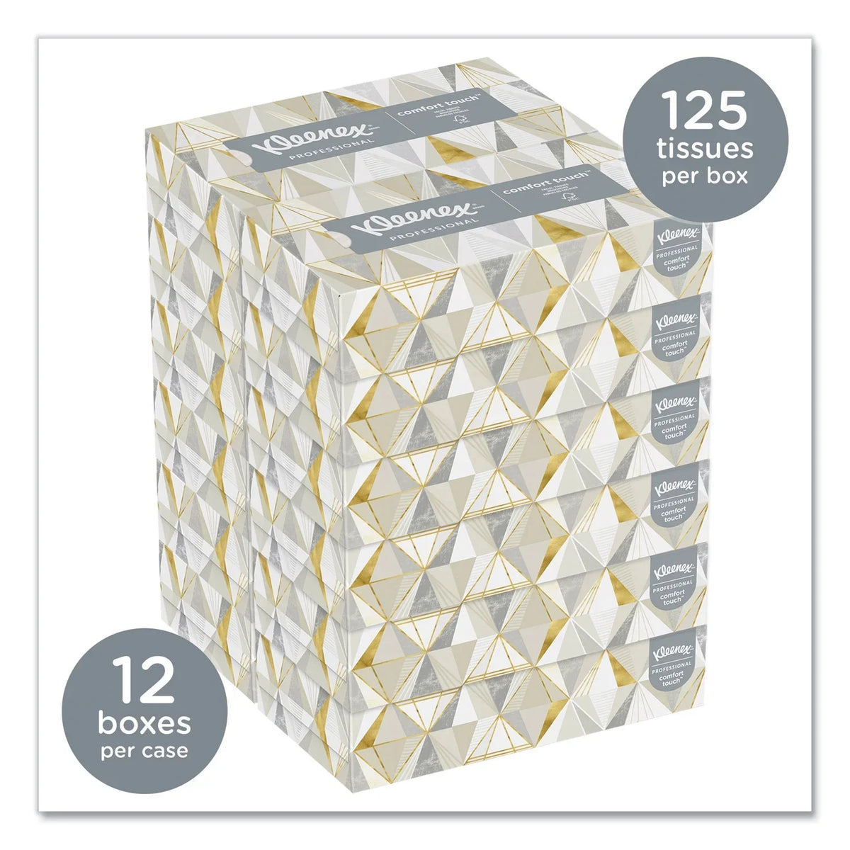 12 Tissue, 2-ply, Kleenex® 125 Facial White Boxes/carton Sheets/box,