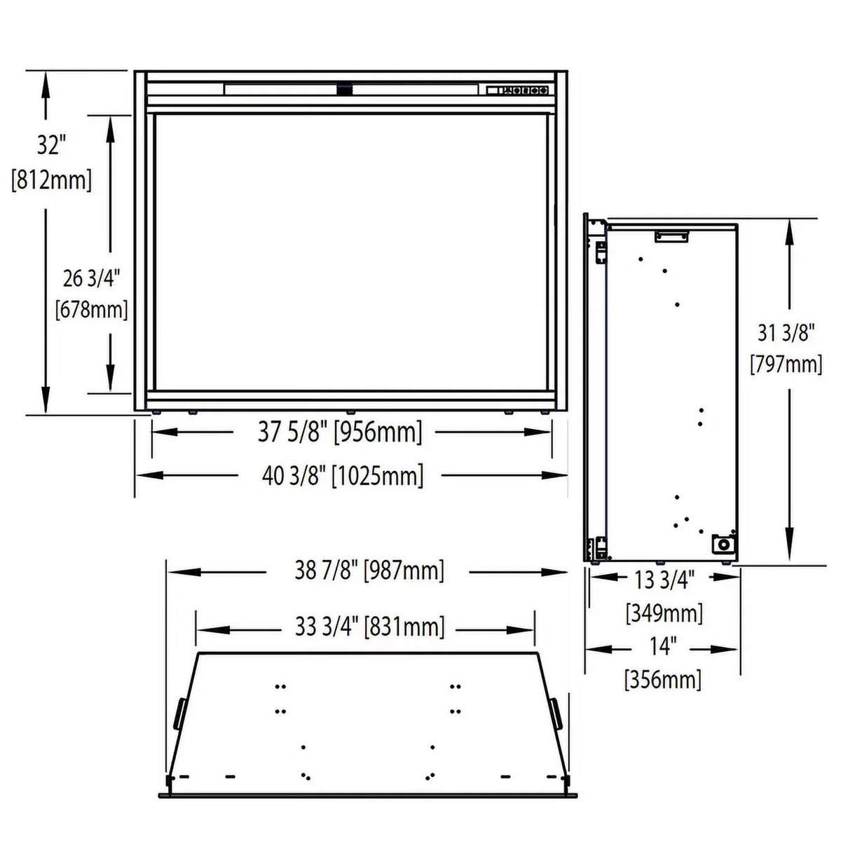40 Built-in Napoleon Electric in. Firebox Insert