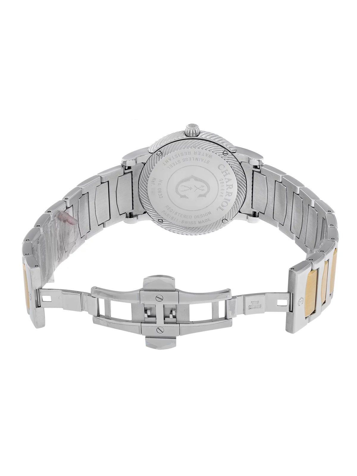 Parisii Tone Quartz Watch Dial Steel Silver Two Charriol Men P40SY2.931.001