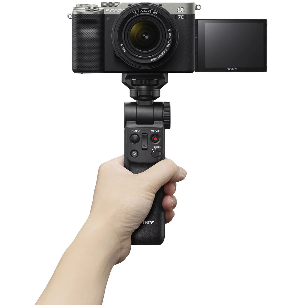Silver Camera GP-VPT2BT 2x Accessories Full Bundle + Frame Wireless Body with Mirrorless Battery + Gear + Kit ACCVC1: a7C w. Lens Vlogger Remote 28-60mm & Deco Grip Bag ILCE7CL/S Shooting F4-5.6