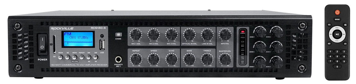(6) Control Wall Commercial 3" Amp 23-1 70v JBL Indoor/exterior + Speakers Black