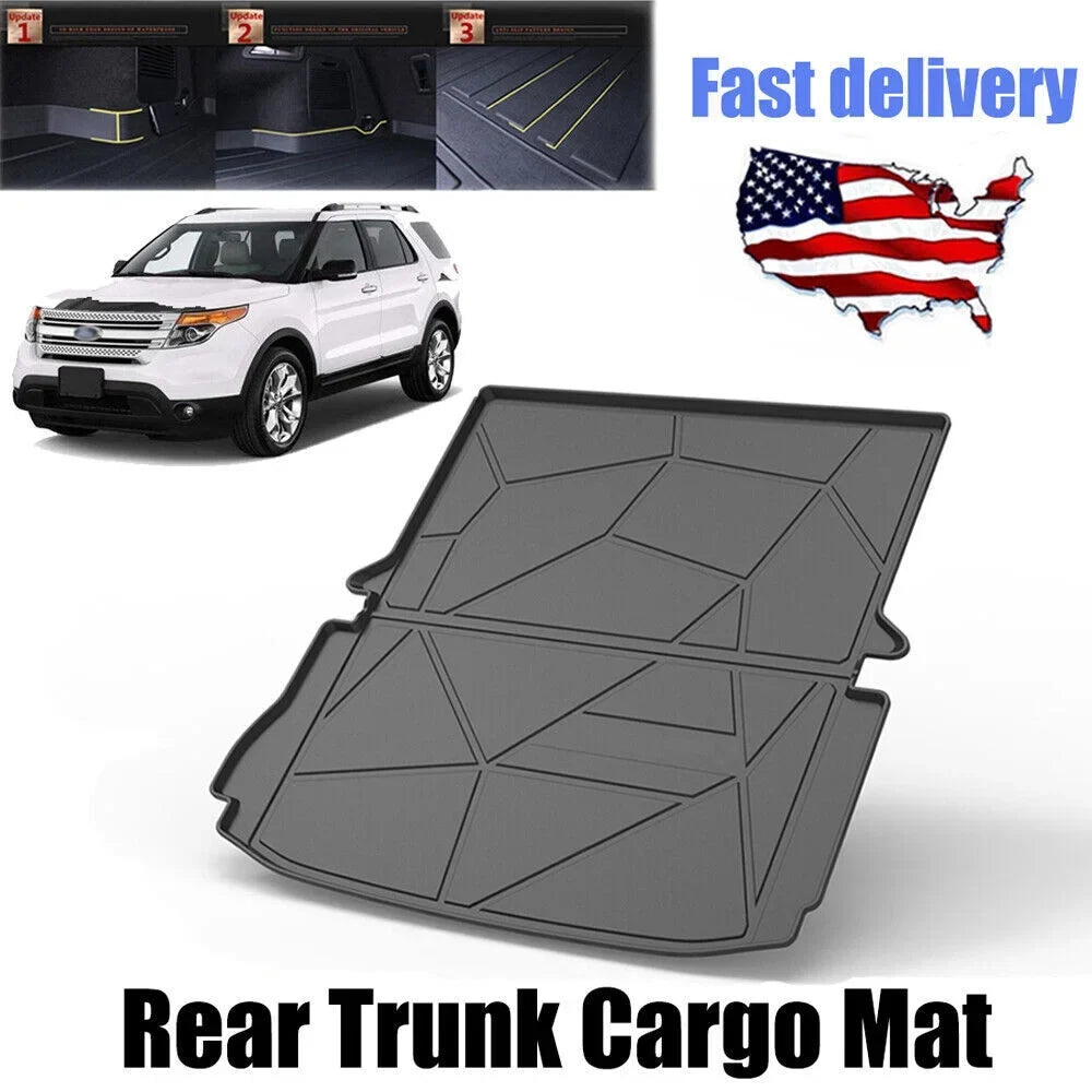 TPO 2011-2019 Custom for Cargo Non Explorer Models Liner Trunk Waterproof Mats 7-seats