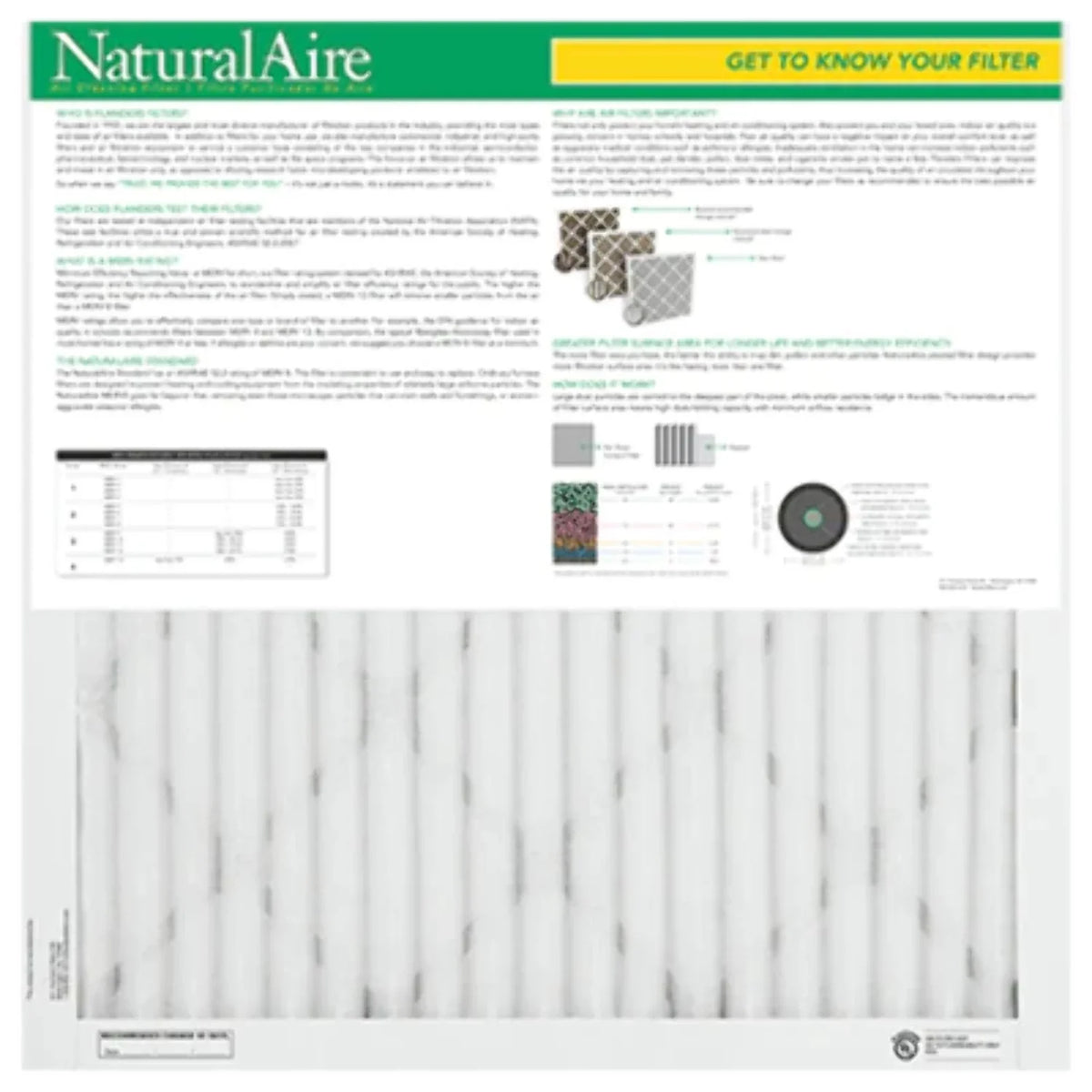84858.012323, 23x23x1, 8, Naturalaire Merv Pack12 Filter Standard Air