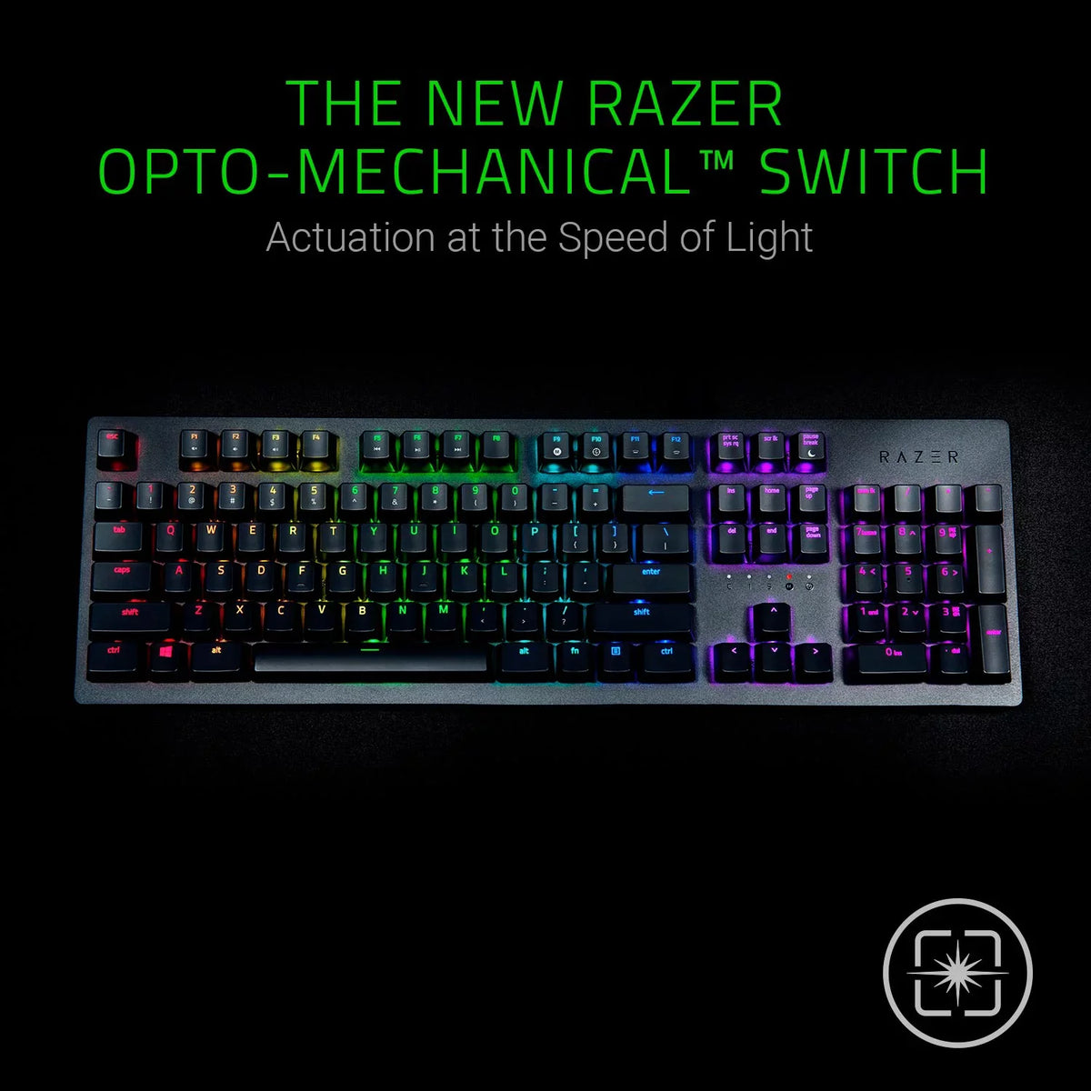 On-Board Switch Opto-Mechanical Memory Light Cloud Razer & Gaming to up - - - Durability Keyboard Storage Hybrid and of Huntsman 100 Million Keystrokes Clicky