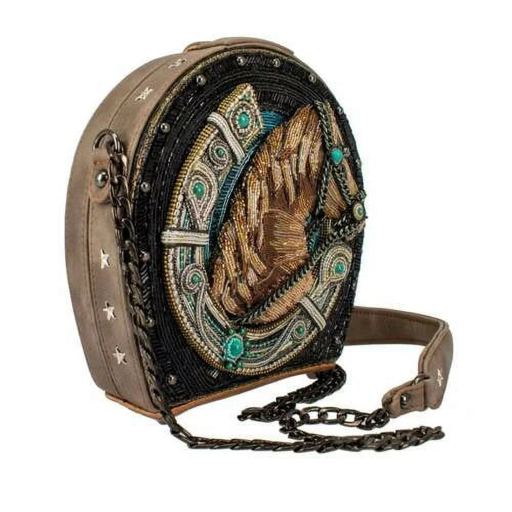 Handbag Blue Black Ride Frances Bag Beaded Ready to Shoe New Horse Mary