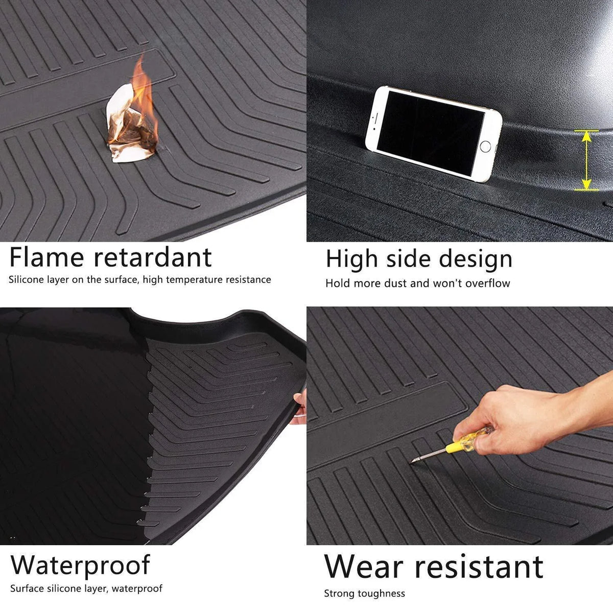 TPO 2011-2019 Custom for Cargo Non Explorer Models Liner Trunk Waterproof Mats 7-seats