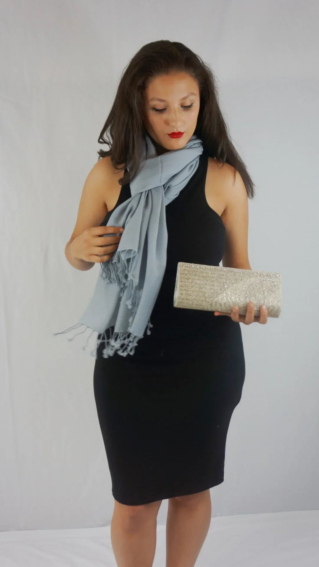 Scarf/Scarves/Shawl/Shawls/Stole/Wrap/Pashmina (Silver Shawl/Cashmere/Cashmere Scarf/Pashmina Scarf/Wool/Silk Grey)