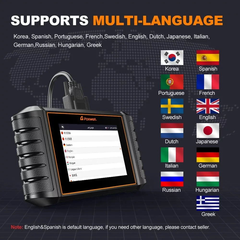 Diagnostic All Reader System Automotive Scan Tool Bi-Directional Scanner FOXWELL All Code OBD2 Reset
