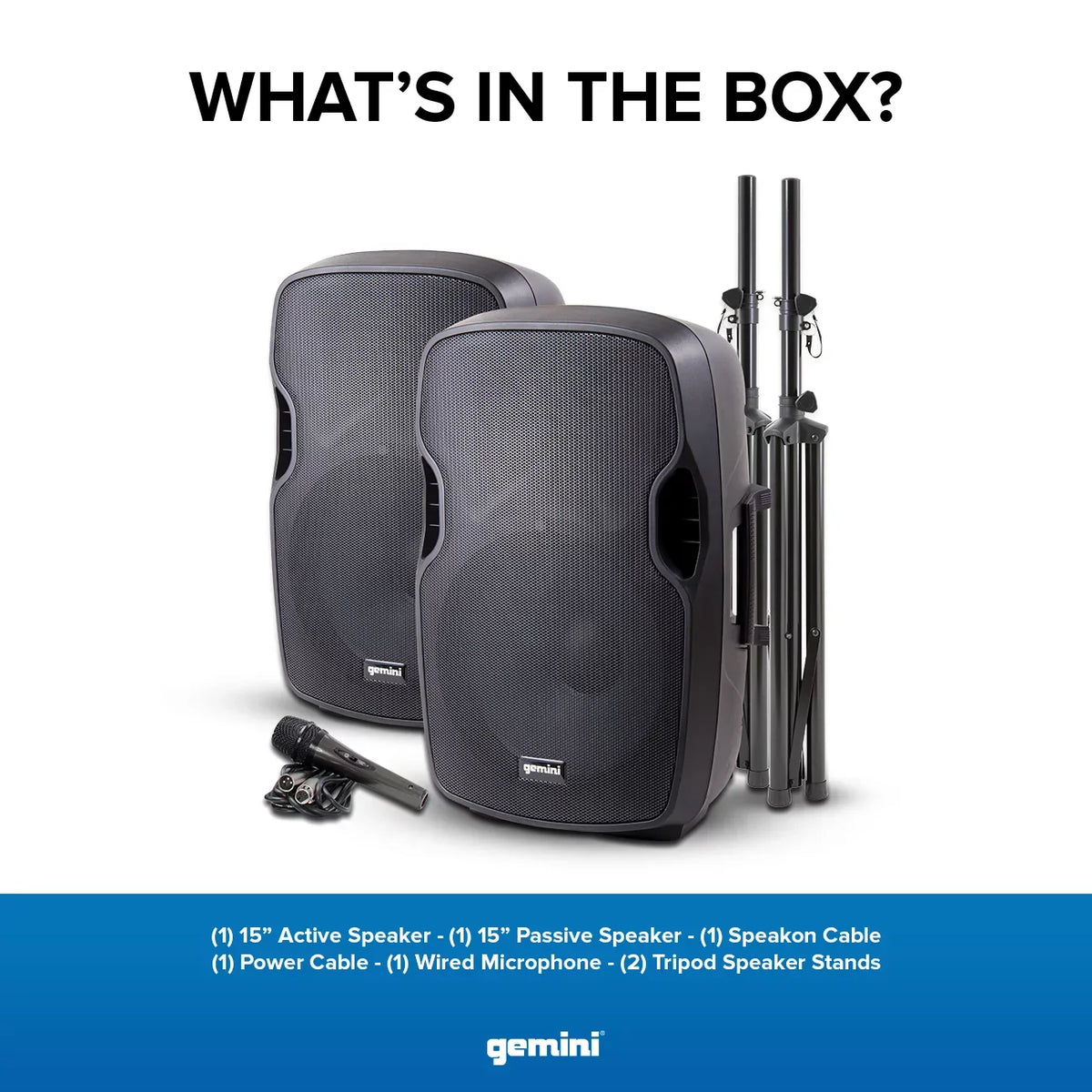 Speaker Package PA Dual Complete Gemini PA-SYS15