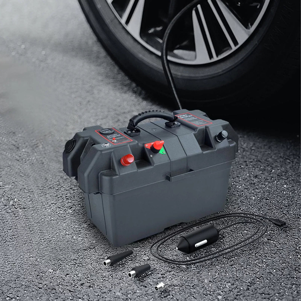 Box ATV Ports Box USB Box Battery Car Dual Carrier Batteries Motor Waterproof RV Battery Trolling SUV Trailer Motor for Battery Travel