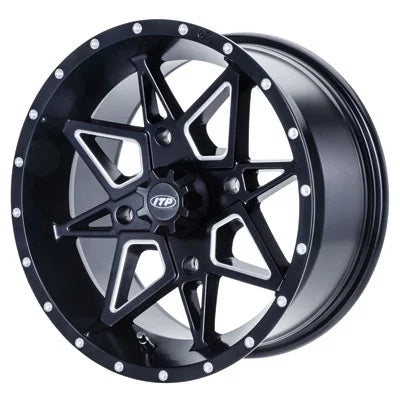 FORCE 2005-2011 14x7 650 Black + Kawasaki 4/137 2.0 Matte for 5.0 ITP Wheel BRUTE Tornado 4x4