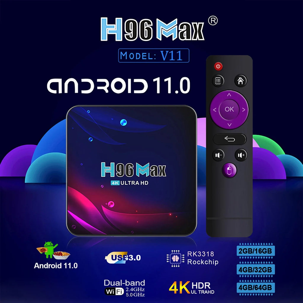 UHD Control 4K BT4.0, Android 11.0 Dual-band Video V11 Player, 4GB64GB, Smart Remote WiFi,